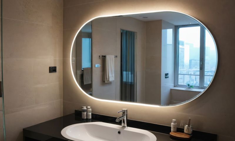 Bathroom Mirror with Backlit Edges